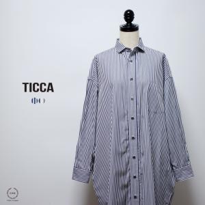 TICCA スクエアビッグシャツワンピース tbds-017 ティッカ ブラック ネイビー ストライプ｜selectpenguin