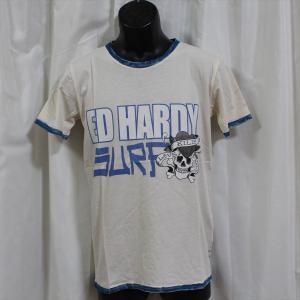 エドハーディー ED HARDY メンズ半袖Tシャツ Mサイズ サーフ M02SPRG566 新品 ホワイトXブルー｜selectshop-blume