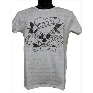 エドハーディー Ed Hardy メンズ半袖Tシャツ ホワイト EDT014 新品 白