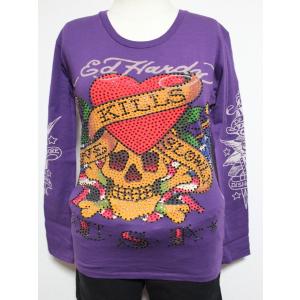 エドハーディー ed hardy レディース 長袖Tシャツ パープル W03PBG526 LOVE KILLS SLOWLY 新品｜selectshop-blume