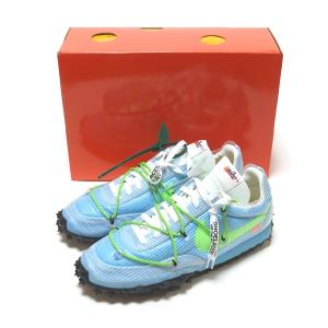 NIKE WOMENS WAFFLE RACER / OW VIVID SKY/ELECTRIC GREEN-BLACK Virgil Abloh OFF-WHITE ( ナイキ ウィメンズ ワッフルレーサー オフホワイト ブルー 青 )｜selectshop-jp