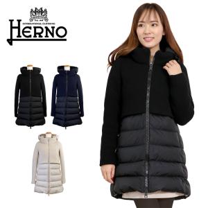 ヘルノ ダウン ウール 切り替え レディース 2021AW HERNO コート PI0822D REVIVAL A-SHAPE herno 異素材 アウター フード 秋冬 おしゃれ ブランド 暖かい