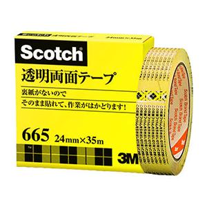 3M Scotch スコッチ 透明両面テープ 24mm×35m 3M-665-3-24