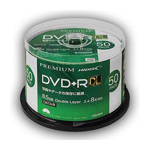 HIDISC データ用 DVD+R DL 片面2層 8.5GB 50枚 8倍速対応 インクジェットプ...