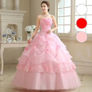 ウエディングドレス ３色 カラードレス ロングドレス