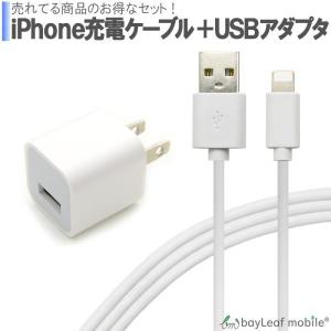 iPhone 充電器セット ACコンセント 充電ケーブル USB acアダプタ USB 充電器 USB電源アダプタ 1A 1ポート PSE認証