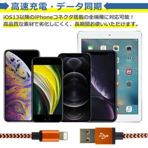 iPhone 充電 ケーブル ナイロン 2本セ...の詳細画像2