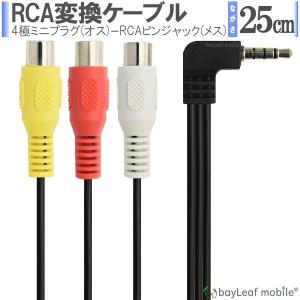 RCA変換ケーブル 4極ミニプラグ RCAピンジャック×3 OMTP