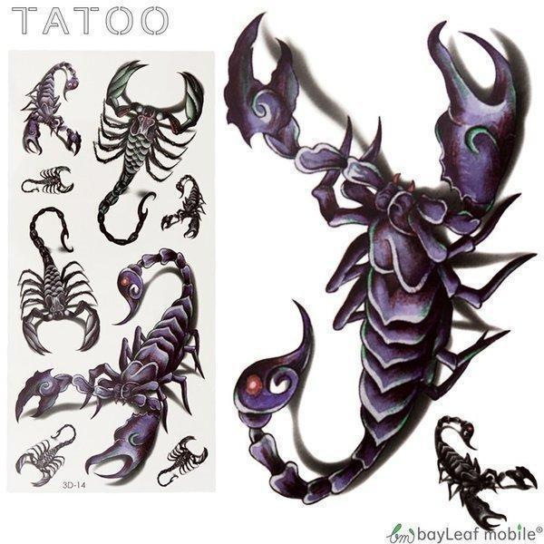 タトゥーシール タトゥー シール ペイント 3D さそり 蠍 サソリ スコーピオン 防水 ボディシー...