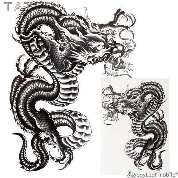 タトゥーシール タトゥー シール ペイント 3D 龍 ドラゴン 防水 ボディシール TATOO 入れ...