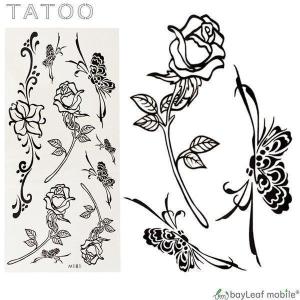 タトゥーシール タトゥー シール ペイント 3D バラ