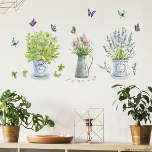 ウォールステッカー 壁紙 シール 花 植木鉢 ...の詳細画像2