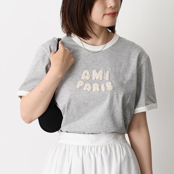 AMI PARIS アミパリス Tシャツ トップス ニットパッチ UTS371724 レディース ユ...