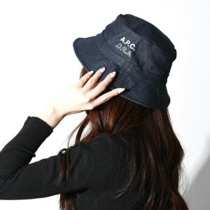 APC アーペーセー バケットハット 帽子 デニム ロゴ プリント COCSX