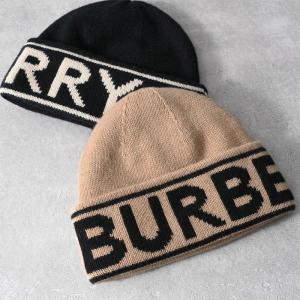 BURBERRY バーバリー ニット帽 帽子 ビーニー ロゴ インターシャ