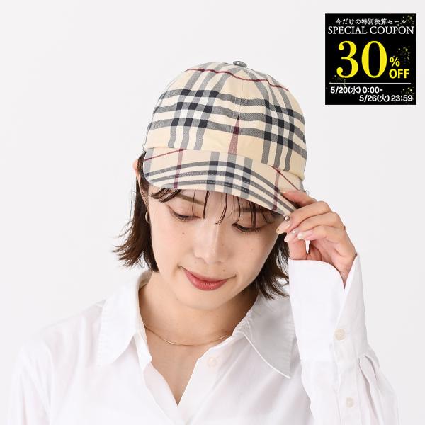 【30％OFF】BURBERRY バーバリー 帽子 キャップ 8073370 チェック コットン ベ...