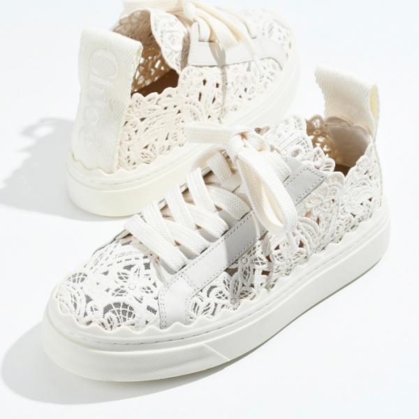 CHLOE クロエ シューズ スニーカー 靴 LAUREN LOW-TOP レディース ホワイト レ...