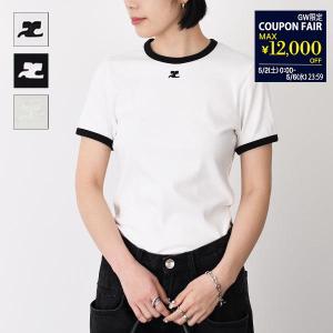 courrèges ホワイト ブラック タンクトップ M Courreges】クレージュ バックル コントラスト タンクトップ