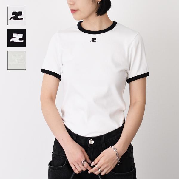 Courreges クレージュ トップス シグネチャーコントラスト Tシャツ 125JTS017JS...
