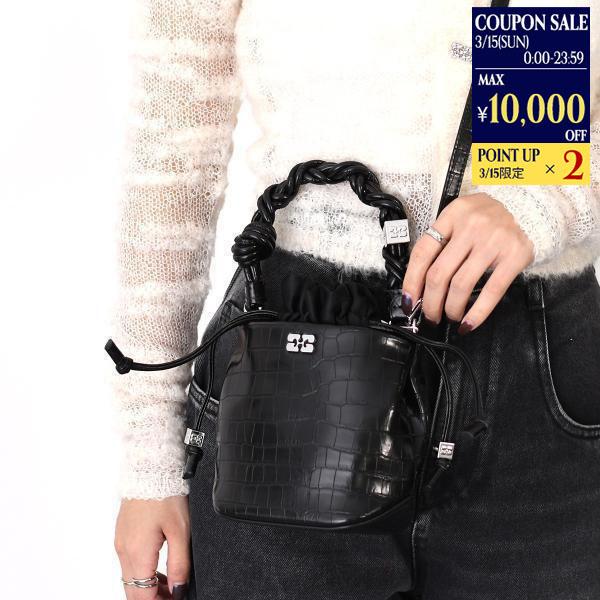 GANNI ガニー バッグ ハンドバッグ BOU BUCKET BAG CROCO A6968 レデ...