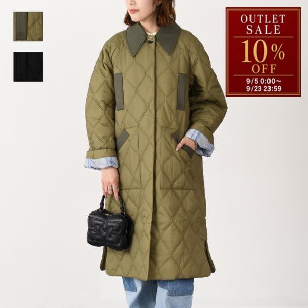 【ラスト1点】GANNI ガニー アウター ジャケット QUILT RAGLAN MIDI COAT...