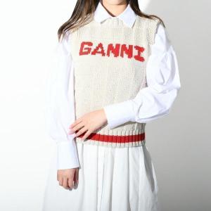 GANNI ガニー ニット ベスト COTTON ROPE VEST K1827 レディース 春