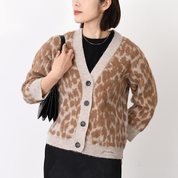 【ラスト1点】GANNI ガニー トップス カーディガン セーター LEOPARD Cardigan...