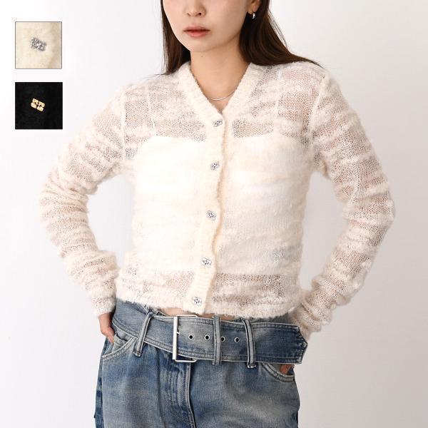 GANNI ガニー ニット トップス カーディガン ALPACA MOHAIR BOUCLE CAR...