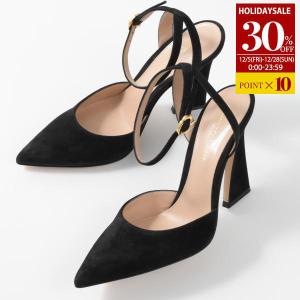 【未使用】Gianvito Rossi スエード ミュール スウェード フラットミュール（ネイビー）｜Gianvito Rossi(ジャン