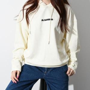 JILSANDER ジルサンダー ロゴ パーカー コットン スウェット フーディー HOODIE トレーナー レディース NATURAL クリーム ホワイト JPPT707512WT248608 AW20｜selectshopfelice