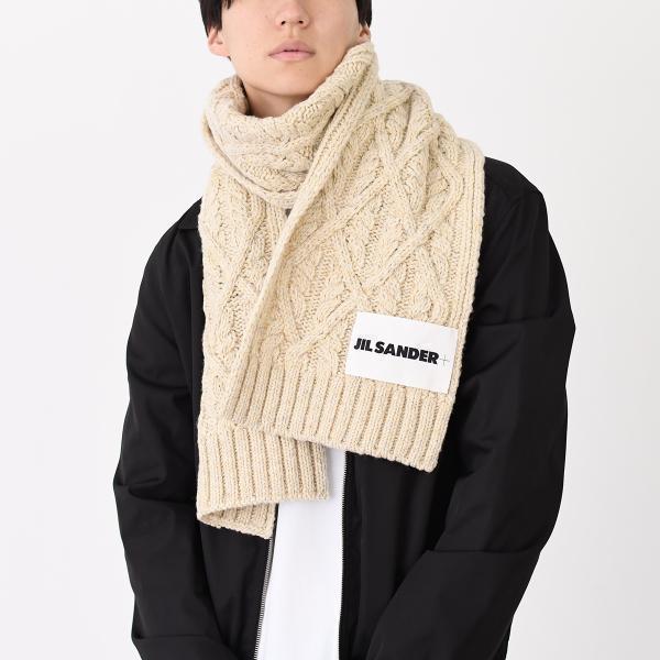JILSANDER ジルサンダー マフラー スカーフ ロゴラベル J40TE0007 J14522 ...