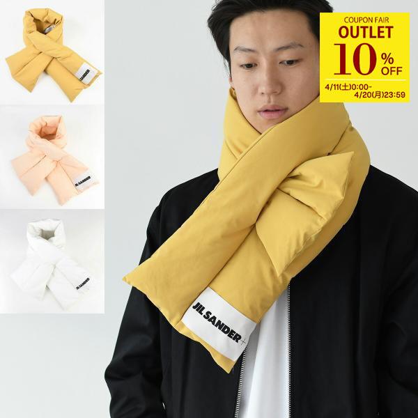 JILSANDER ジルサンダー ダウン マフラー ダウンスカーフ ロゴラベル ロゴ ポリエステル ...
