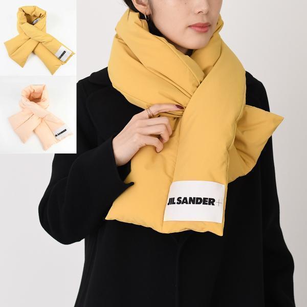 JILSANDER ジルサンダー ダウン マフラー ダウンスカーフ ロゴ ラベル 秋冬 レディース ...