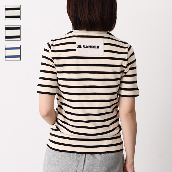 JILSANDER ジルサンダー Tシャツ トップス バックロゴ ロゴラベル ボーダー J40GC0...