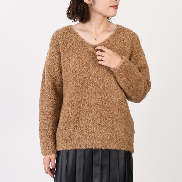 Max Mara マックスマーラ トップス ニット PANTERA ブークレ シルク Vネック セー...
