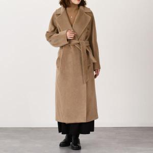 MooRER - 美品 MOORER ムーレー MINERAL カシミヤ シルクブレンド ファーポケット ショートスリーブ コート 40サイズ ベージュ レディース 古着 中古 USED 中古】美品 MOORER ムーレー MINERAL カシミヤ シルクブレンド