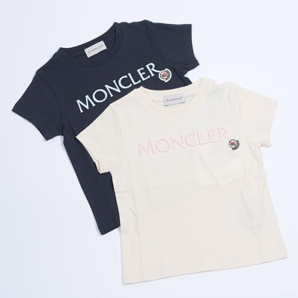 MONCLER モンクレール トップス Tシャツ 8C0000583907 キッズ ホワイト ネイビ...