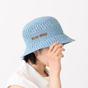 極美品　MIUMIU ミュウミュウ　リボン　ストロー　ハット　ラフィア　ピンク 極美品 MIUMIU ミュウミュウ リボン ストロー ハット ラフィア