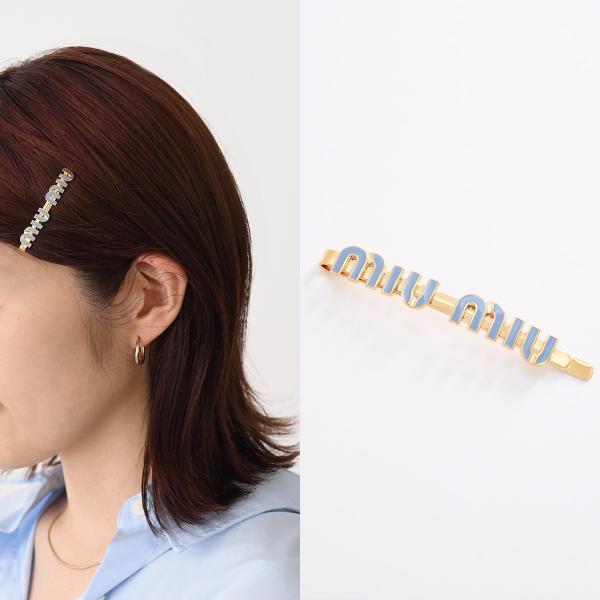 【ラスト1点】MIU MIU ミュウミュウ ヘアピン ヘアアクセサリー エナメルロゴヘアクリップ 5...