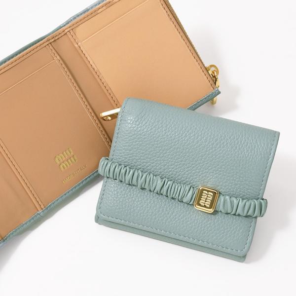 【ラスト1点】MIU MIU ミュウミュウ 財布 ウォレット レザーバンド付き 三つ折り財布 5MH...