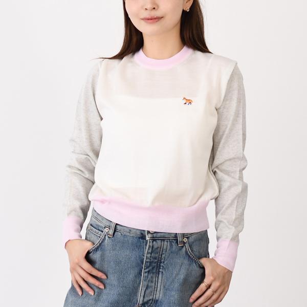 MAISON KITSUNE メゾンキツネ ニット ベビー フォックス パッチ カラー ブロック ジ...