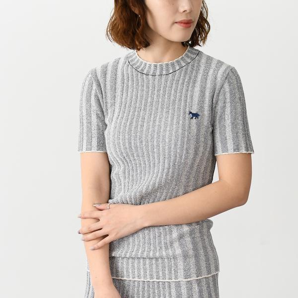 MAISON KITSUNE メゾンキツネ ニット ベイビーフォックス パッチ リブ トップス MW...