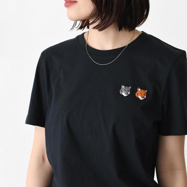 MAISON KITSUNE メゾン キツネ Tシャツ カットソー ダブル フォックスヘッド レギュ...