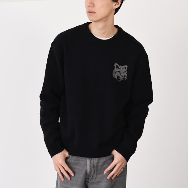 MAISON KITSUNE メゾン キツネ セーター フォックスヘッド インターシャ メリノ ジャ...