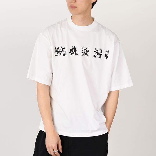 MARNI マルニ Tシャツ トップス カットソー Pop Fields ロゴ コットンTシャツ H...