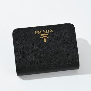 PRADA プラダ SAFFIANO サフィアーノ バイカラー 2つ折り財布 折り畳み財布 1ML018 レザー ロゴ コンパクト財布 ミニ財布 レッド ブラック ピンク