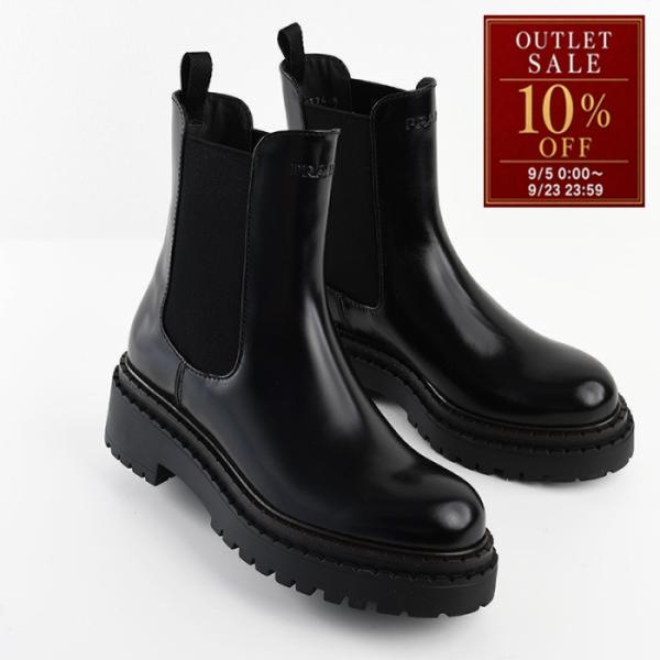 PRADA プラダ ブーツ シューズ レザー チェルシーブーツ 1T744N ULR レディース ブ...