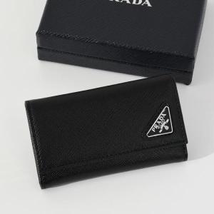 PRADA プラダ SAFFIANO キーケース サフィアーノ トライアングル キーホルダー 6連 メンズ ロゴ レザー ブラック ネイビー ギフト  2PG222 QHH オススメ