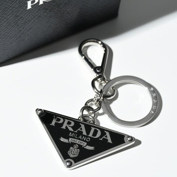 PRADA プラダ キーホルダー メタル KEYRING 2PS057 66A メンズ ブラック 黒...