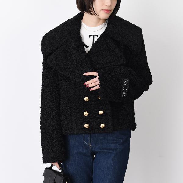 PATOU パトゥ アウター リサイクルフェイクファー クロップド ダブルコート CO0310220...